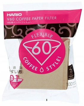 Фильтры из коричневой бумаги Hario V60-01 100шт