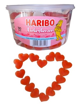 Мармелад HARIBO сердце 1200г 150 штук фрукты-Маракуйя, смородина немецкий