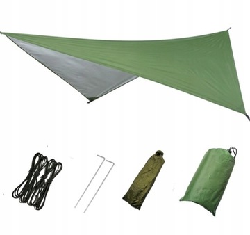 Легкая брезентовая палатка с веревками и булавками