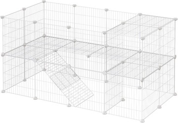 Белая 2-уровневая Клетка для домашних животных 143x73x71 см