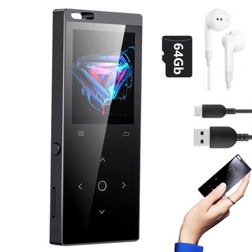 MP4 MP3 ПЛЕЕР ДИКТОФОН FM-РАДИО 64 ГБ BLUETOOTH LCD ЭЛЕКТРОННАЯ КНИГА + НАУШНИКИ