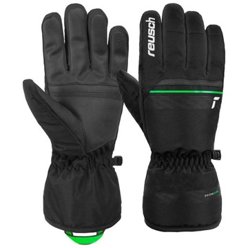 Reusch лыжные перчатки Snow King black green-9