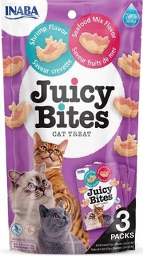 INABA CAT, JUICY BITES SHRIMP / SEAFOOD, 3 x 11,3 г