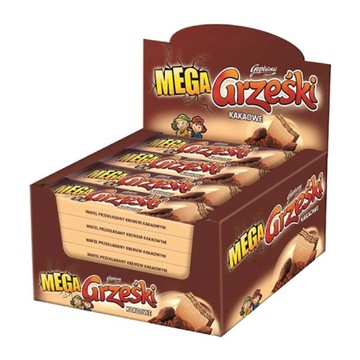 Вафельница Grzeski Mega какао без начинки 32 x 34g