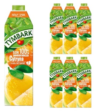 Tymbark сок 100% апельсин лимон 1 л x 6 шт.