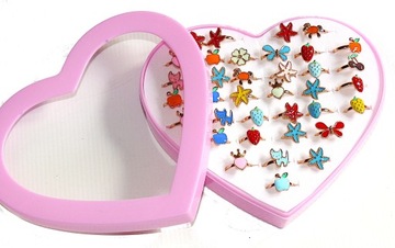 Ювелирные изделия кольца для девочек набор коробка сердце