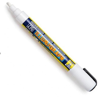 Ручка маркер білий для чорних крейдяних цінників, що миються водою