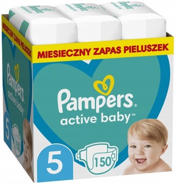 Pampers ACTIVE BABY 5 дитячі підгузники 11-16 кг запас 150шт