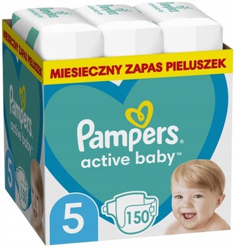 Pampers ACTIVE BABY 5 детские подгузники 11-16 кг запас 150шт