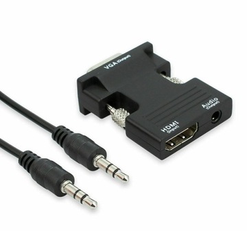 Адаптер конвертер HDMI в VGA + аудио кабель JACK