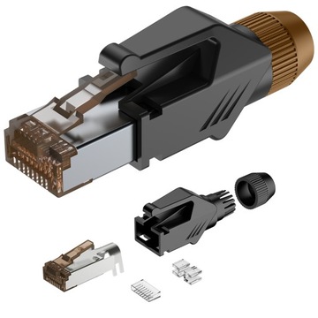 Разъем RJ45NA кабель с оболочкой позолоченный UTP SOLID Roxtone RJ45C5E-PH-BN