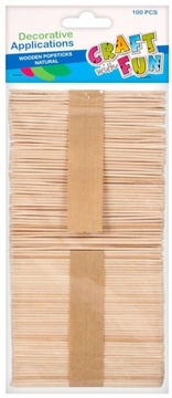 Деревянные плоские палочки натуральные 100 шт