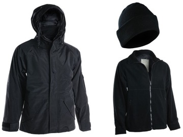 Куртка 3в1 с мембраной и подтяжкой Черная. XL