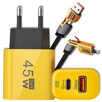 Швидкий зарядний пристрій USB TYPE-C GAN 45W QC 3.0 PD для телефону ноутбука