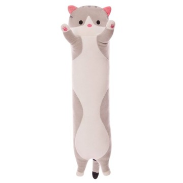 Довгий талісман м'яка іграшка подушка сірий кіт 130 см