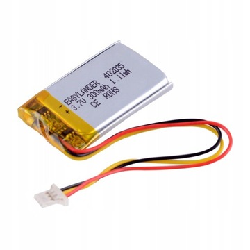 Аккумуляторная батарея Li-Poly 300mAh 3.7 V NTC JST 402035