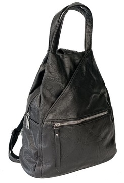 Женский рюкзак черная сумка 2в1 рюкзаки кожаный рюкзакплечная сумка