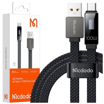 MCDODO USB-C КАБЕЛЬ ШВИДКОЇ ЗАРЯДКИ ДЛЯ SAMSUNG XIAOMI ТИП C 6A 100W 1M LED