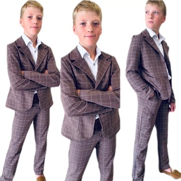 Картатий костюм для хлопчиків, блейзер, штани 122