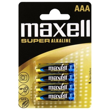 4X AAA щелочные батареи Maxell Super Alkaline