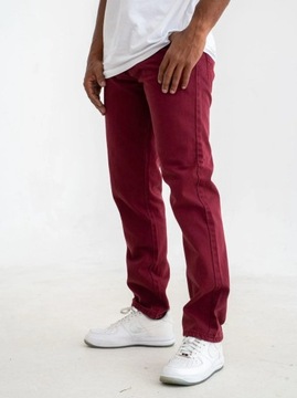 Джинсовые брюки мужские классические обычные модные бордовые королевские синие 36