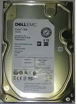 Диск DELL Exos 7e8 8TB ST8000NM012A 0f4jxt ISE 6Gb / s ISE 256MB, 512E / 4Kn