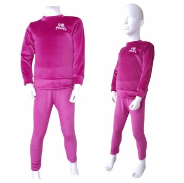 Гарний велюровий спортивний костюм для дівчаток, рожеві штани, легінси, польське виробництво