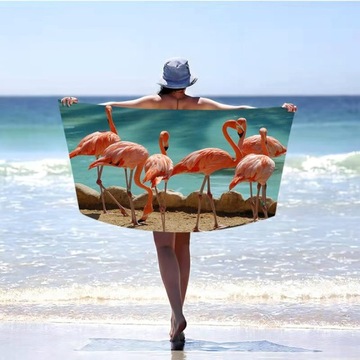 Пляжное полотенце 180X100 фламинго