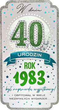 40 день рождения Открытка для 1983 года рождения PM283