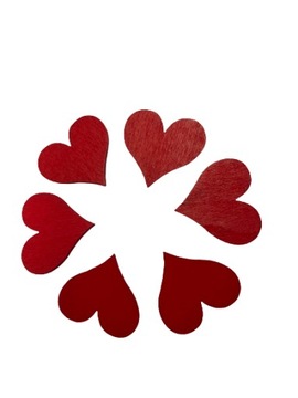 6PCS деревянные красные сердца День святого Валентина