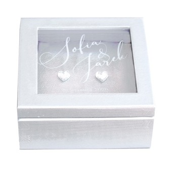 Серебряная коробка для обручальных колец свадебные гламурные имена