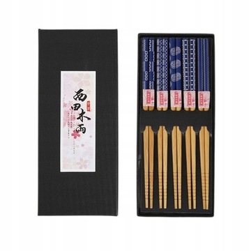 5 Pairs Chopsticks Set Natural Bamboo Chopsticks