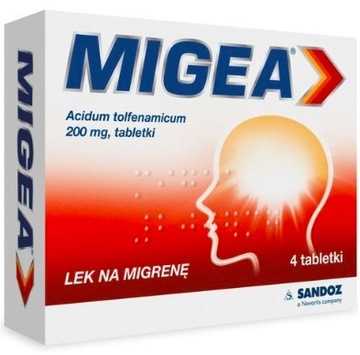 Мигея 0,2 г обезболивающее от мигрени 4 таб.