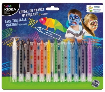 Kidea, олівці для обличчя, 12 кольорів