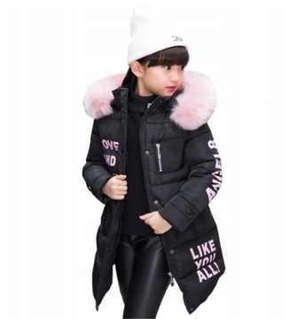 Теплая зимняя куртка с капюшоном для девочек
