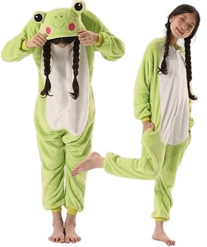 Теплая Милая пижама кигуруми лягушка нарядное платье детский комбинезон спортивный костюм 134 см
