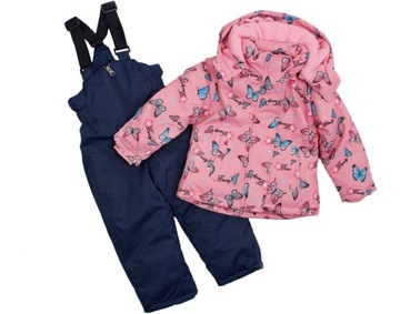 Комбинезон из двух частей куртка брюки бабочки розовый темно-синий 4 104