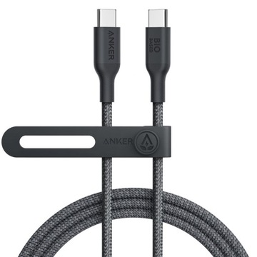 Високошвидкісний кабель Anker 544 BIO-Nylon USB-C до USB-C 140 Вт 1,8 м Чорний
