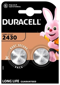 2x литиевая батарея DURACELL CR 2430 3V 2шт. Сильный