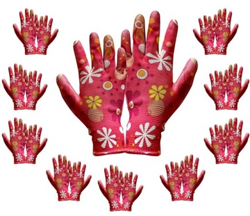 10x садові рукавички квіткові жіночі захисні 7
