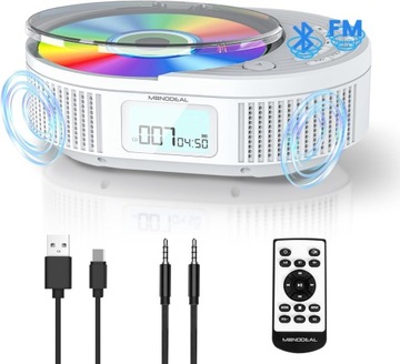 ПОРТАТИВНИЙ CD-ПЛЕЄР РАДІО BLUETOOTH ДИНАМІК З ПУЛЬТОМ ДИСТАНЦІЙНОГО КЕРУВАННЯ (ОПИС!)