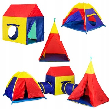 Детская палатка 5в1 коттедж + туннель набор XXL