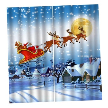 40x55 " Christmas Santa Curtains Bedroom Children