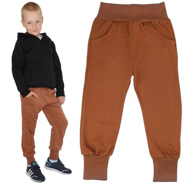 Коричневые брюки мальчик хлопок карманы 152