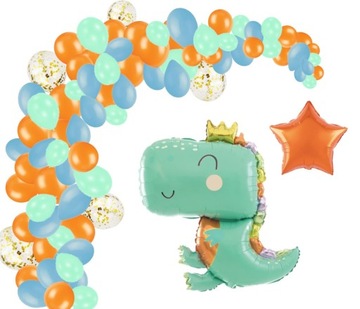 Набор воздушных шаров динозавр Дино день рождения зеленый