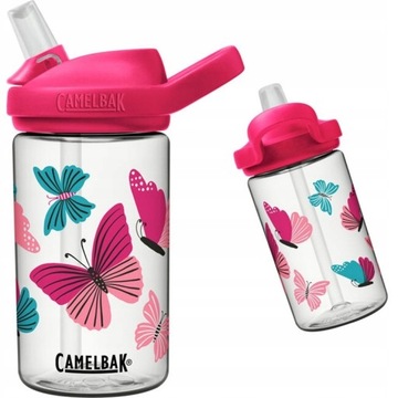 Пляшка для води, пляшка Camelbak Eddy + Kids 0,4 л, рожева, метелики