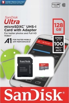 Карта пам'яті SanDisk Ultra Micro SD 128GB 100Mb / s