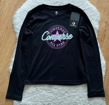 Converse блузка черная с логотипом 128-140 р. 10-12