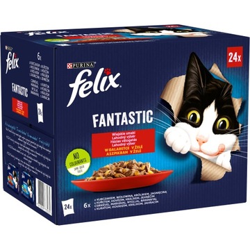 Felix FANTASTIC mix смаки корм для кішок 24x85 г