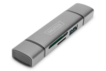 DIGITUS кард-ридер 3-портовый USB Type C / USB 3.0